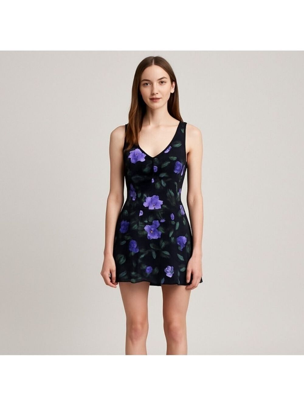 Blair Black Purple One Piece Skirted Size 12